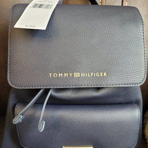 Tommy Hilfiger Black Leather Women's Backpack New With Tags